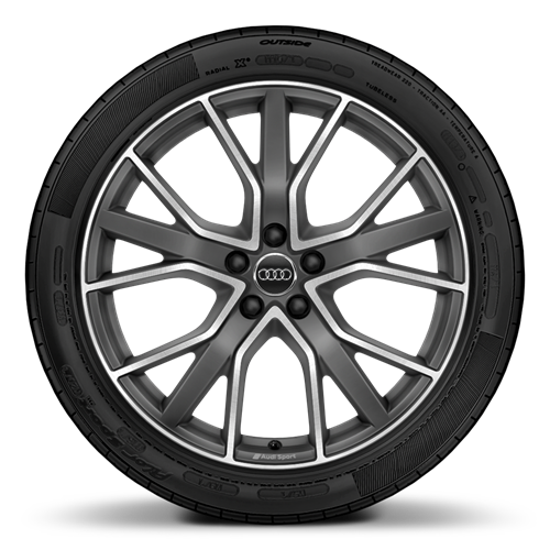 20" sommerkomplethjul i 5-V-eget stjernedesign, titaniumoptik, Audi Sport (8,5J x 20") til Audi Q3