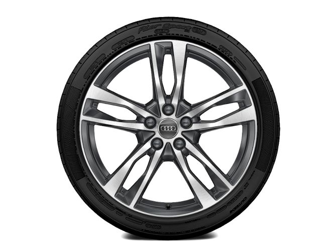 Audi A6 allroad quattro 19" 5-dobbelteget design, kontrastlakeret (8,5J x 19") sommer aluminiumsfælge