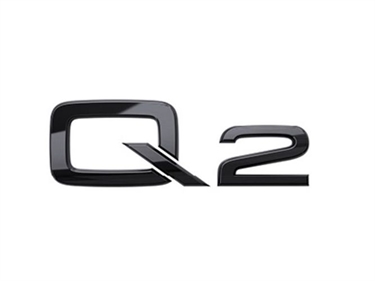 Audi Q2 logo i sort højglans til bagklap