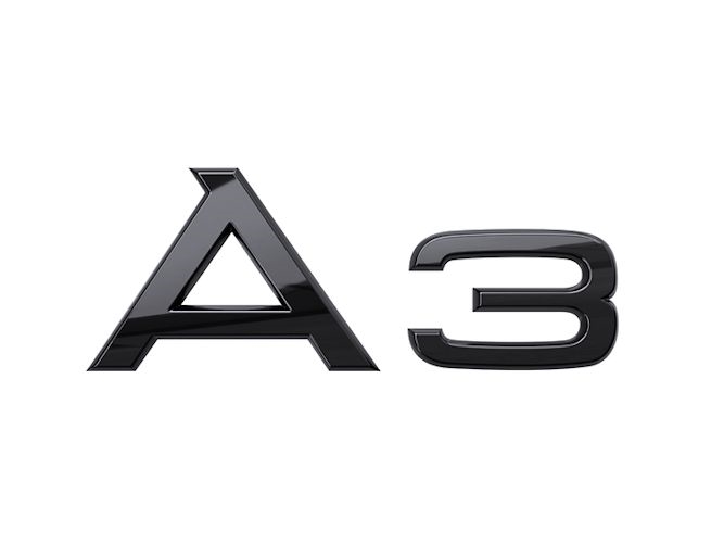 Audi A3 logo i sort højglans til bagklap