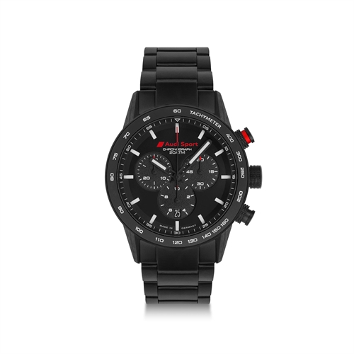 Audi Sport chronograph, Herre ur, sort