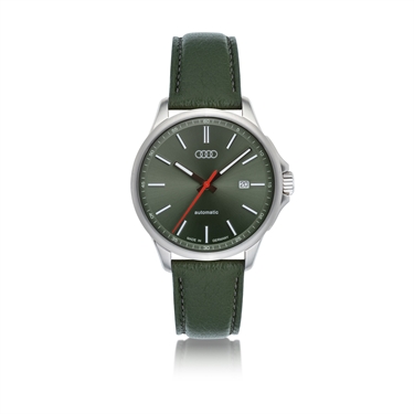 Audi herreur, sølv/grågrøn