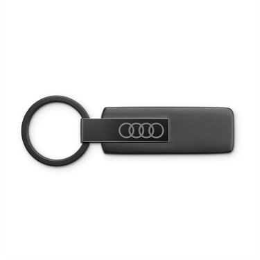 Audi nøglering i rustfrit stål, sort