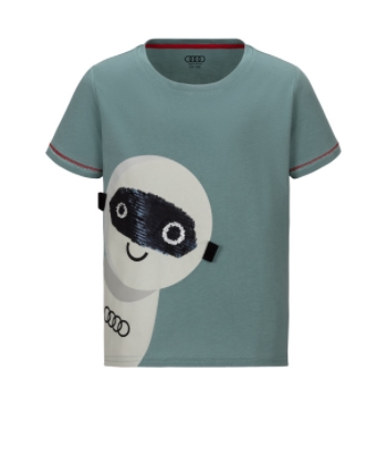 Audi Børne t-shirt med den lille robot ADUI - Str. 122/128 - Førpris 149,-